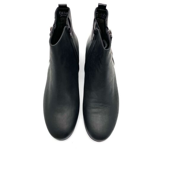 NWB GABOR Comfort Black Leather Ankle Boots Low Heel Back Zip US 8H Wide Fit - Picture 2 of 12
